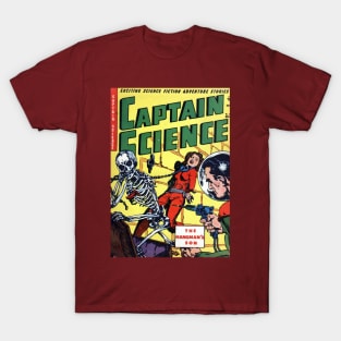 Captain Science vs Space Skeleton Comic Cover T-Shirt